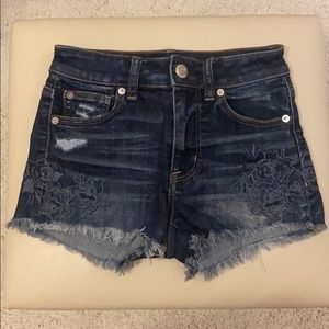 American Eagle Embroidered Jean Shorts